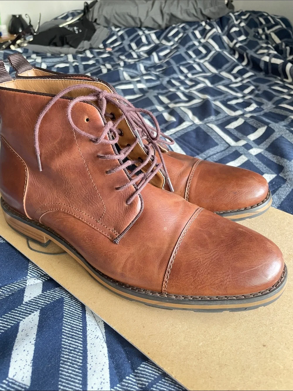 Apt. 9 Men's Cognac Brown Leather Chukka Boots